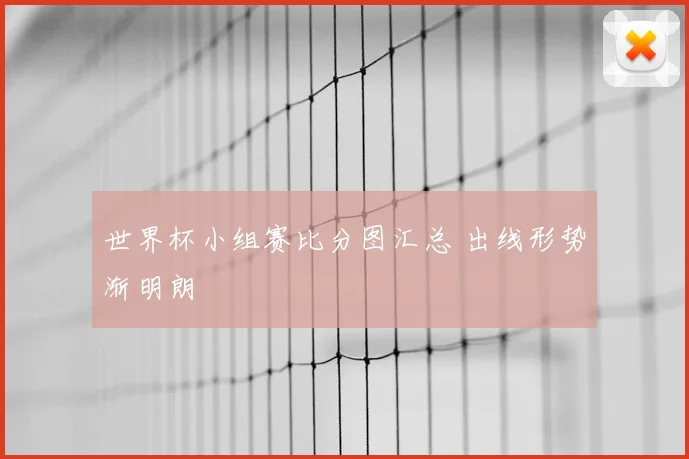 世界杯小组赛比分图汇总 出线形势渐明朗
