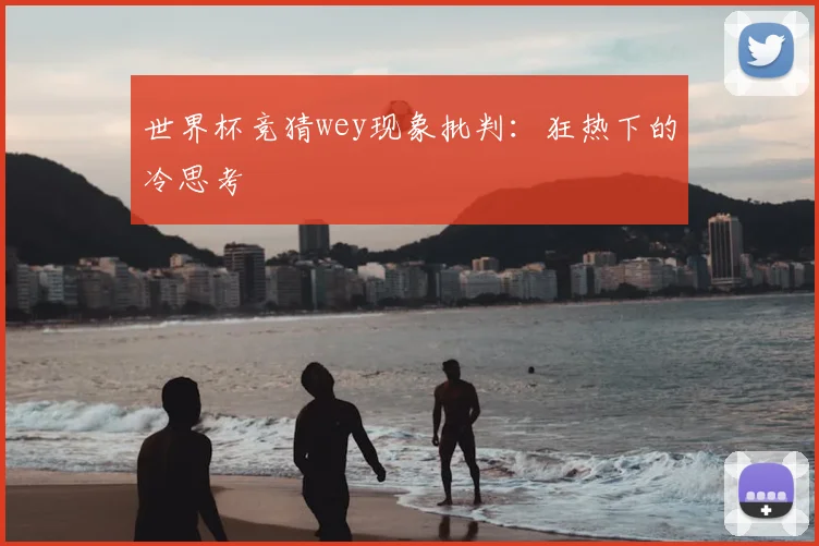 世界杯竞猜wey现象批判：狂热下的冷思考