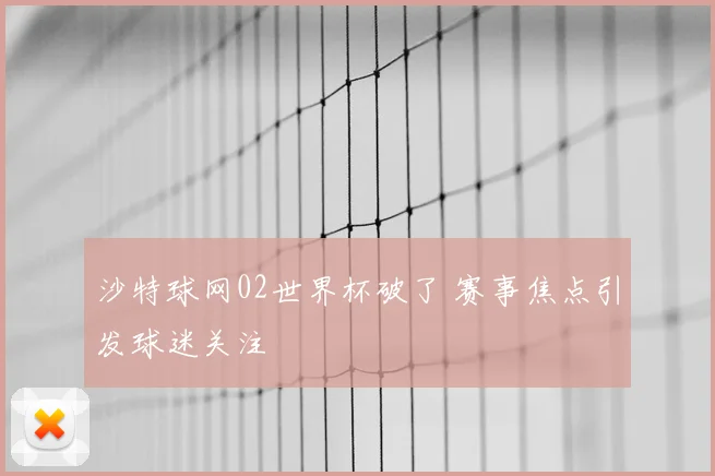沙特球网02世界杯破了 赛事焦点引发球迷关注